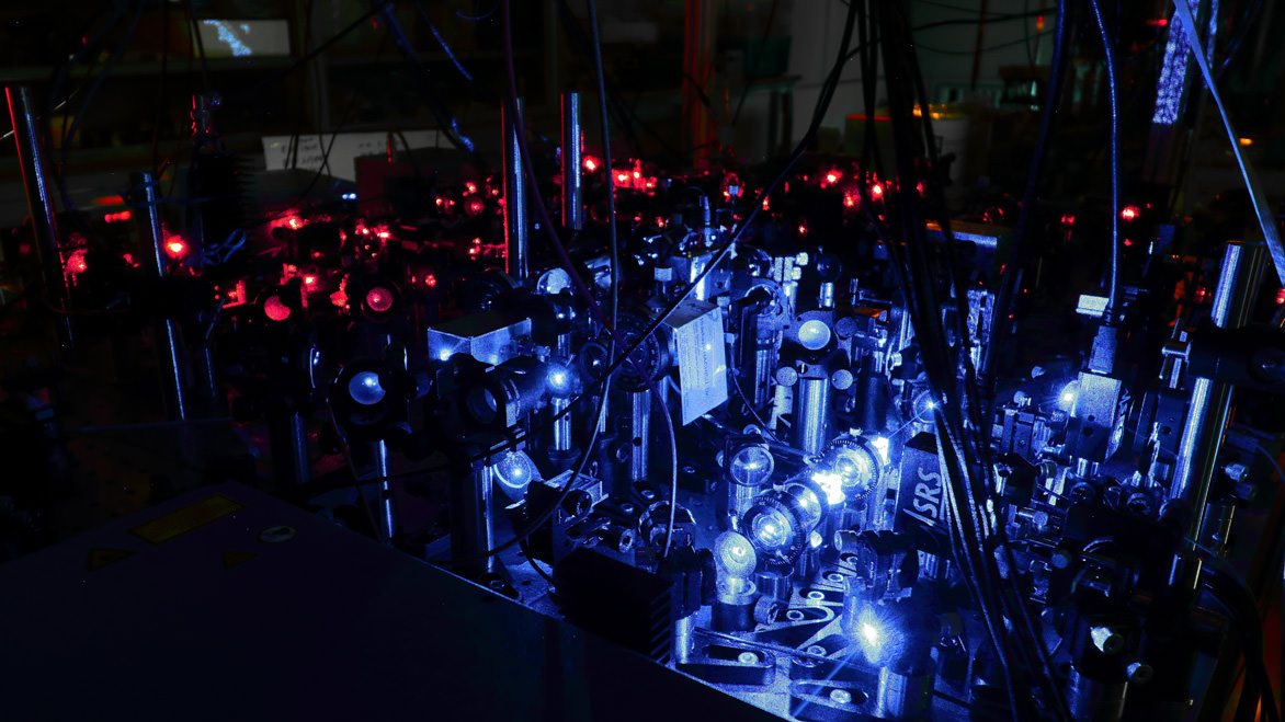 Figure 3. Part of laser light sources used to cool atoms before they can be trapped in the optical lattice.